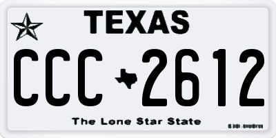 TX license plate CCC2612