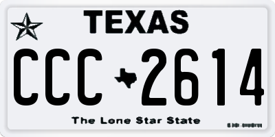 TX license plate CCC2614