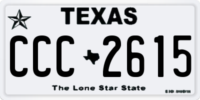 TX license plate CCC2615