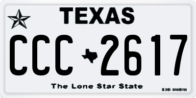 TX license plate CCC2617