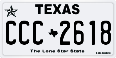 TX license plate CCC2618