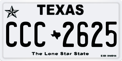 TX license plate CCC2625