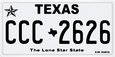 TX license plate CCC2626