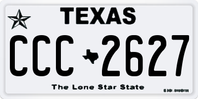 TX license plate CCC2627