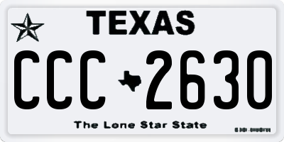 TX license plate CCC2630