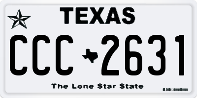 TX license plate CCC2631