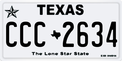 TX license plate CCC2634