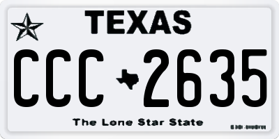 TX license plate CCC2635