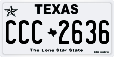TX license plate CCC2636