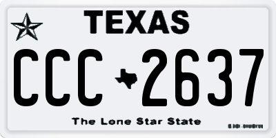 TX license plate CCC2637