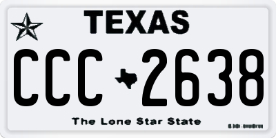 TX license plate CCC2638
