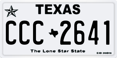 TX license plate CCC2641