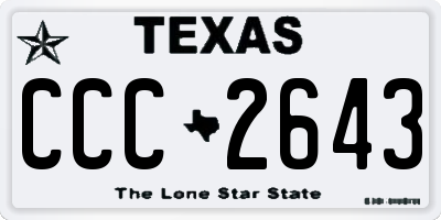 TX license plate CCC2643