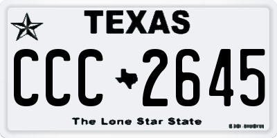 TX license plate CCC2645