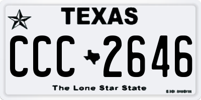 TX license plate CCC2646