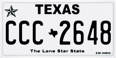 TX license plate CCC2648