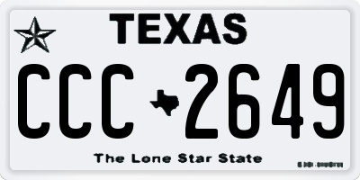 TX license plate CCC2649