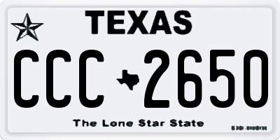 TX license plate CCC2650