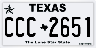 TX license plate CCC2651