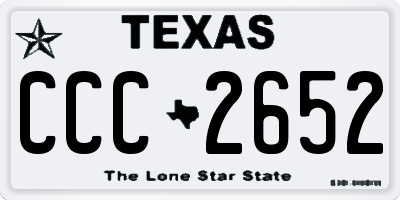 TX license plate CCC2652