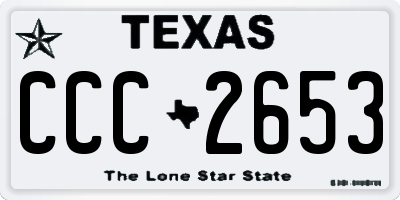 TX license plate CCC2653