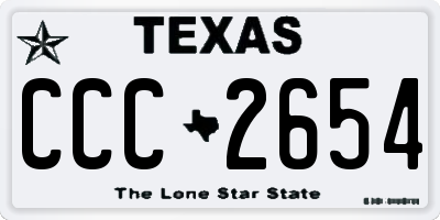 TX license plate CCC2654