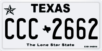 TX license plate CCC2662