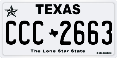 TX license plate CCC2663