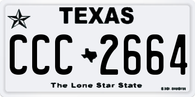TX license plate CCC2664