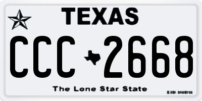 TX license plate CCC2668