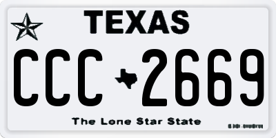 TX license plate CCC2669