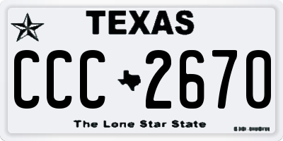 TX license plate CCC2670