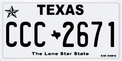 TX license plate CCC2671