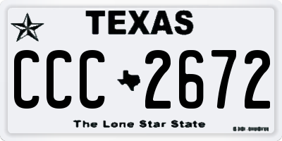 TX license plate CCC2672