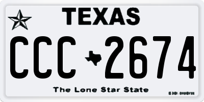 TX license plate CCC2674