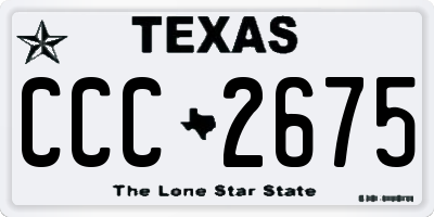 TX license plate CCC2675