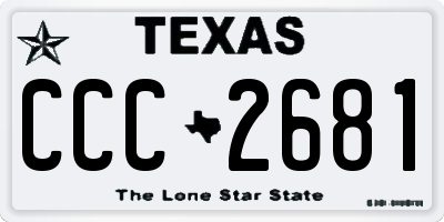 TX license plate CCC2681
