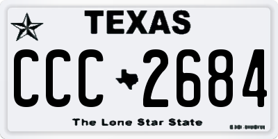 TX license plate CCC2684