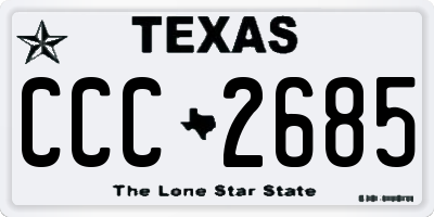 TX license plate CCC2685