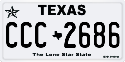 TX license plate CCC2686