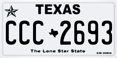TX license plate CCC2693