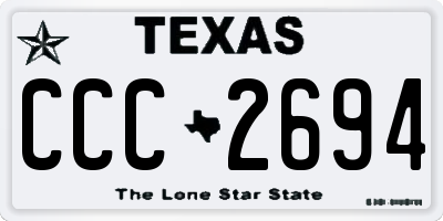 TX license plate CCC2694