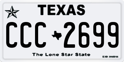 TX license plate CCC2699