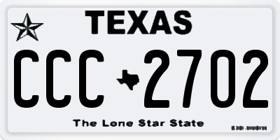 TX license plate CCC2702