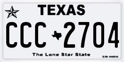 TX license plate CCC2704