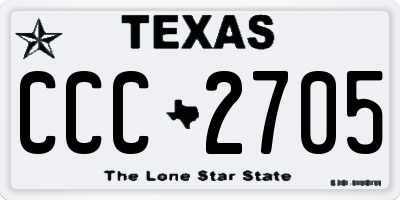 TX license plate CCC2705