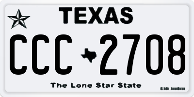 TX license plate CCC2708