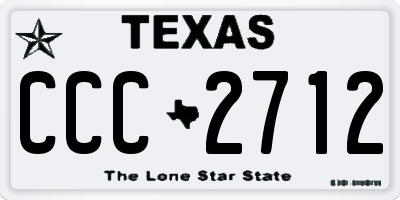 TX license plate CCC2712