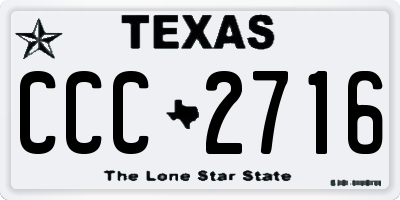 TX license plate CCC2716