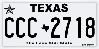 TX license plate CCC2718
